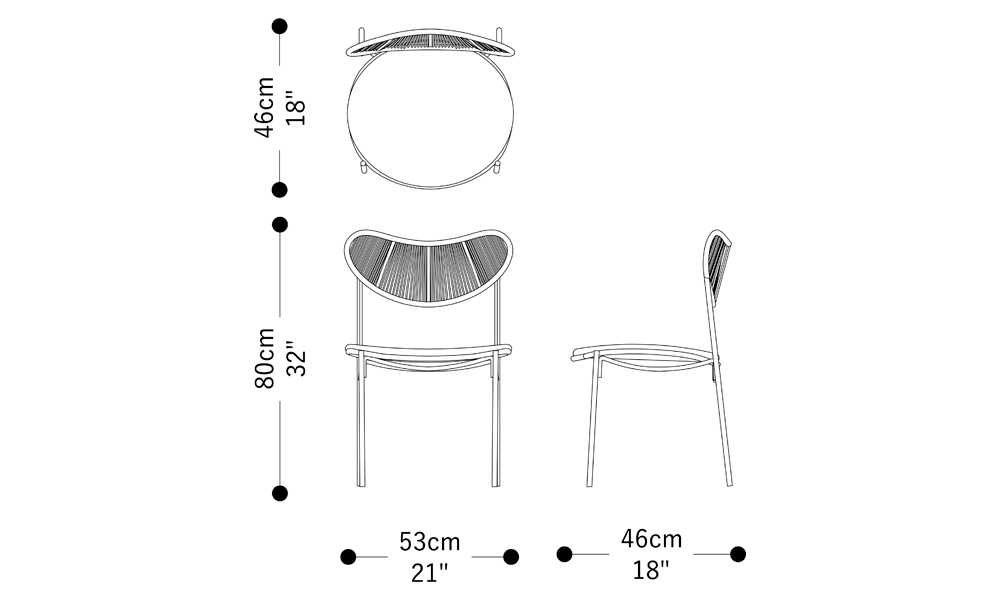 Image of the main dimensions of the product